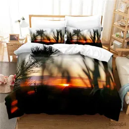 Bedding sets Sunset Duvet Cover King/Queen Sizenatural Landscape Dusk Bedding Set for Kids Teens Adult Girlcolorful Clouds Soft Quilt Cover