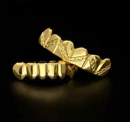 Biżuter Męski Hip Hop Gold Grillzs European and American Style Crystal Hiphop ząb dentysty