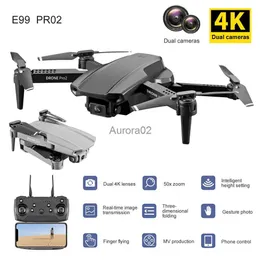 Drönare ny mini rc drone wifi med 4k HD dubbla kameror flygfotografering vikbar fjärrkontroll quadcopter höjd håll dron gåva yq240217