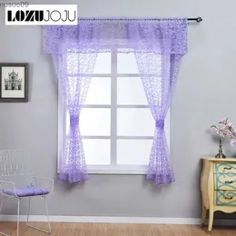 Tenda LOZUJOJU Floreale Jacquard Tende Corte Vendita Calda Tulle Gocce Con Limiti per la Cucina Finestre di Piccole Dimensioni Tessuto Trasparente