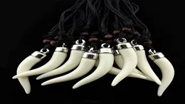 Intero misto 12 pezzi imitazione yak osso lupo dente pendente collana acrilico elefante denti amuleto collana uomo donna039s gioiello9495503