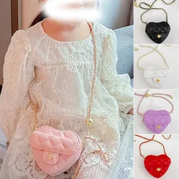 Stilista per bambini Borsa in pelle per bambini Ragazze per giovani Principessa Casual Borsa a tracolla a catena classica Borse per caramelle Borse a cuore Mini Tote Borse a tracolla a tracolla