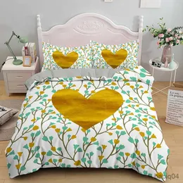 Set di biancheria da letto 3D Love Heart Copripiumino in microfibra di lusso a tema romantico Set di biancheria da letto King Queen per coppia Regali di San Valentino Arredamento della camera da letto