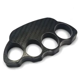 Carbon Fiber Selbstverteidigung Finger Tiger Vier Faust Set Ring Schnalle Wolf Auto Fenster Brechen Designer Stab 1JR3