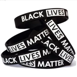 Black Lives Matter Wristband Silicone 팔찌 여성 남성 남성 Unisex 고무 팔찌 Wristband Bangles 200pcs OOA81106389181