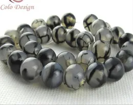 8mm black white dragon agate natural gemstone loose beads DIY jewelry necklace bracelet3735790