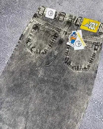 Jeans da donna Jeans dritti a vita alta embrione alla moda e semplici adatti per le donne Borsa Y2K lavaggio di nicchia vintage pantaloni larghi casual personalizzati J240217