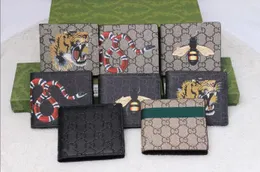 5A High quality louiseitys viutonity bags Men Animal Designers Fashion Short Wallet Leather Black Snake Tiger Bee Women Luxury Purse Card Holders With Gift Box