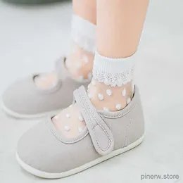 Crianças meias 5 pares/lote verão meninas meias adorável dot cristal seda crianças meias do bebê menina malha fina respirável meias de renda elástica