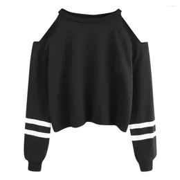 Kvinnors hoodies Stylish Bar Sweatshirts Female Rands Crop Sweatshirt Kvinnor Långärmar Hoody för Autumn Spring Pullover Tops