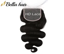 Bella Hair Lace Closure 100 비 처리되지 않은 처녀 인간 바디 웨이브 4x4 베이비 헤어 확장 기능 826quot on 3739368053843