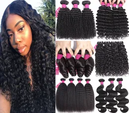 9A Brazilian Human Hair Bundles Deep Wave Kinky Curly Loose Water Wave Body Wave Straight 100 Unprocessed Virgin Human Hair Weave5177915