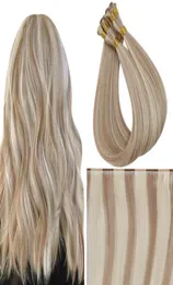 12 miesięcy Uggeat Human Hair Weft Virgin Human Hair Extensions 100 Ręcznie związane szycie w wątków ludzkie włosy Exensinos Salon Quality6657553