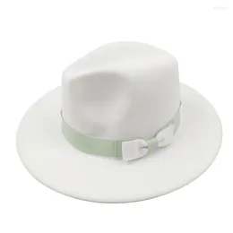 Berets 2024 Fedora Women's Hat DIY Scarf Colored Bow Decoration Men's Panamas Gorras Para Mujer