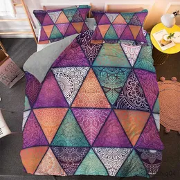 مجموعات الفراش غطاء حاف فانايجيا وحالة 3D Boho الفراش مجموعات بوهيمي ماندالا سرير مجموعة الملكة الحجم