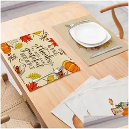 Table Napkin Halloween Home Cloth Kitchen Supplies Western Food Mats Mat Drop Delivery Garden Textiles Otii4