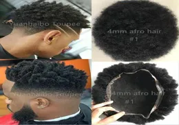 Parrucca piena del merletto dei capelli dell'onda afro 4mm 6mm 8mm 10mm Sostituzione dei capelli umani vergini brasiliani di Remy Parrucca da uomo Afro Kinky Curl Shippin4363239