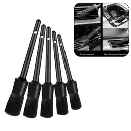 Brush Car Cleaning Kit Detailing Detail Cleaner Dust Wheels Engine Emblems Air Vents Boar Hair Interior Brushes Hand Tools Drop Deliv Dhuy6