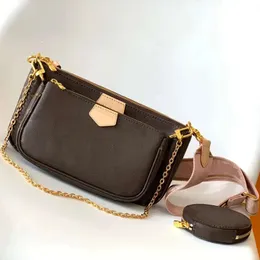 Lüks Tasarımcı Çantası 10A 1: 1 Kadın Crossbody Tasarımcı Çanta Kadınlar Lüks Orijinal Deri Moda 3 İçinde 1 M44823 Aksesuar Çanta Omuz Çantaları Zinciri 25cm Çanta