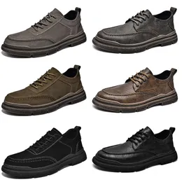 Gai Gai Gai 2024 Pu Matte Skórzanie Casual Men Black Brown Blue Busniess Buty