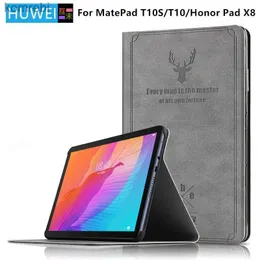 Tablet PC Kılıfları Çantalar Huawei Matepad T10 9.7 T10S T 10S 10.1 Honor Pad için Flip Stand Kapağı X8 Lite SE X6 10.1 Tablet Koruyucu Casel240217