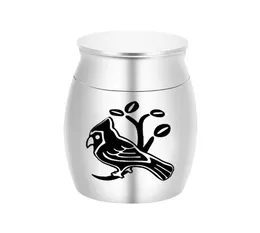 Hela minikremationsmycken för aska Aluminiumlegering Metall Ashes Jar Memorial Urnwith Vacker svart förpackning Bag6345379