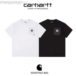 24SS مصمم Carhart t Shirt Carharrt Mountain Pocket Shirt Sleeve T-Shirt Workwear غير رسمية فضفاضة جولة عنق القميص السفلي