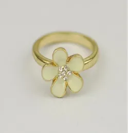 Modetillbehör18k guldpläterat smal blomma daisy punk mini midi ring smycken för kvinnor män gåva3823126