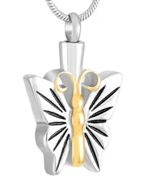 IJD9276 Farfalla in acciaio inossidabile per ceneri Urna commemorativa Collana con ciondolo moda Cremazione Ricordo con catena di gioielli9265931