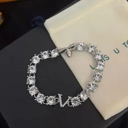 Bracciale a catena con diamanti di design, stile semplice, regalo d'amore perfetto, gioielli di boutique di Natale, accessori di moda, fascino per la festa di nozze