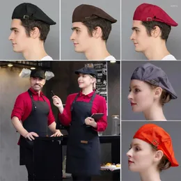 Berets Cotton Work Wear Beret Accessories Headband Dust Proof Cook Hat Food Service Cap Canteen Catering