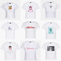 Förverkligande par kvinnor designer t shirt klassiska bokstäver tryck tees mode toppar kortärmad t-shirt polos