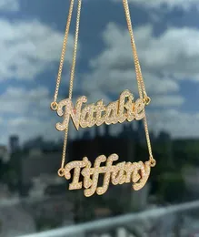 3umeter 2020 nova cor strass colar pingente para mulheres hip hop carta colar nome personalizado colar ouro gift1328602