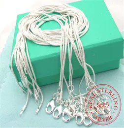 10pcslot الترويج الكامل 925 Sterling Silver Necklace Fine Jewelry Snake Stain 1mm 1630inch for Women Men6691942
