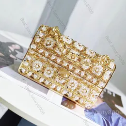 10A Mirror Luxury Dinner Bag Classic Designer Shoulder Bag Spring/Summer New Pearl Metal Clutch Bag med original presentförpackning