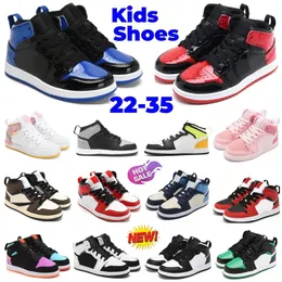 Scarpe da ginnastica da basket per bambini 1 Satin Bred Skyline Black White Panda Lucky Green 1s Starfish Shadow Dark Mocha University Blue Bred UNC Toe Bambini per ragazzi e ragazze