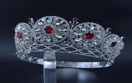 Miss Beauty Crowns for Pageant Private مخصص الرفوف المؤقتة حول الدوائر الزفاف الزفاف Tiaras Red Stone Mixing Mo228562023