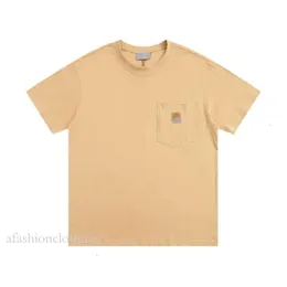 Carhartts T Shirt Designer Quality Carhart T Shirt Classic Small Label Pocket Short Sleeved and Versatile for Men and Women Carharrt T Shirt 2