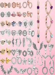2020 Fashion 100 925 Sterling Silver Earrings Pink Daisy Flower Stud Earrings Women Anniversary Engagement Jewelry Gift5749882