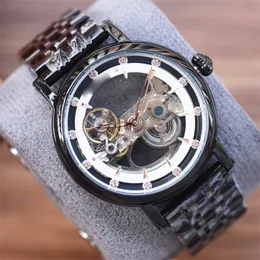 Wristwatches watches high quality mens watch (PP) design automatic movement Mineral reinforced glass Hollow out wristwatch 316 stainless steel strap