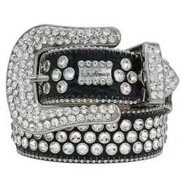 Bältesdesigner BB Simon bälten för män Kvinnor Shiny Diamond Belt Black On Black Blue White Multicolour With Bling Rhinestones As Gift 20243