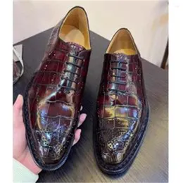 Sapatos de vestido Hubu Crocodile Leathessr Importação Homens Apontou Tendência Negócio