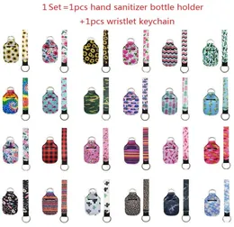 1 Set2pcs Neoprene Hand Sanitizer Bottle Holder Chaveiro Pulseira Chaveiro Entrega correspondente 30ml Hand Sanitizer Bottl Chapstick 1797161