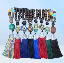 2020 En vintage kazak zinciri 18 çeşit renkli etnik özellikler püskül uzatma kolye moda boncuklu mücevherler7456034