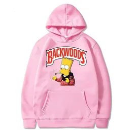 Backwoods hoodie designer toppkvalitet rosa polo hoodie tröjor herrar tröja backwoods cigarr Simpson Cartoon Union