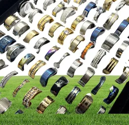 whole lots 50pcs Stainless Steel Mix styles High Quality Men039s Women039s Fashion Ring Gift Ring Jewelry2376956