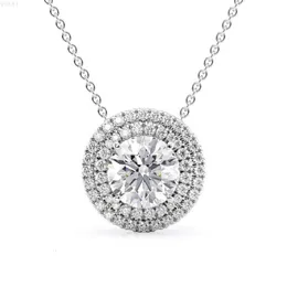 Colar de diamante Halo Diamond Design Vvs Moissanite em ouro maciço 10k 14k 18k