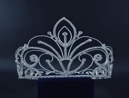 Miss Beauty Pageant Yarışması için Tam Çember Şekli Taç Auatrian Rhinestone Kristal Saç Aksesuarları Parti Gösterisi 02430512491643