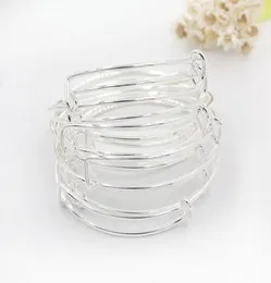 selling simple 5065mm different size expandable wire bangle bracelet for beading diy adjustable bracelets bangle 100 pieces lot us6059545