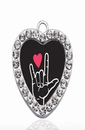 I LOVE YOU SIGN LANGUAGE INTERPRETER CIRCLE CHARM Charms DIY Jewelry NecklaceBraceletsChoker Making Handmade9607808